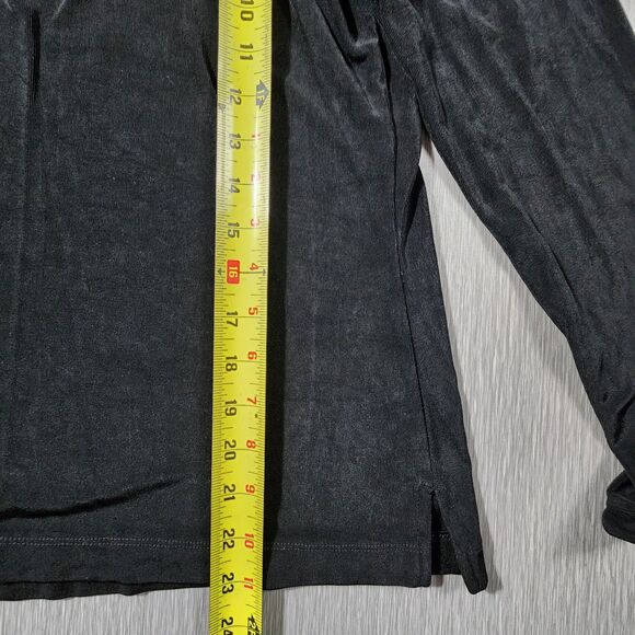 Chico’s Travelers Size 1 Black Collared Keyhole Top Slinkey - Picture 8 of 9